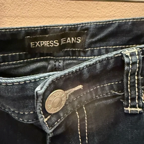 Express Women's Deep Indigo Boot Cut Jeans - Picture 3 of 7